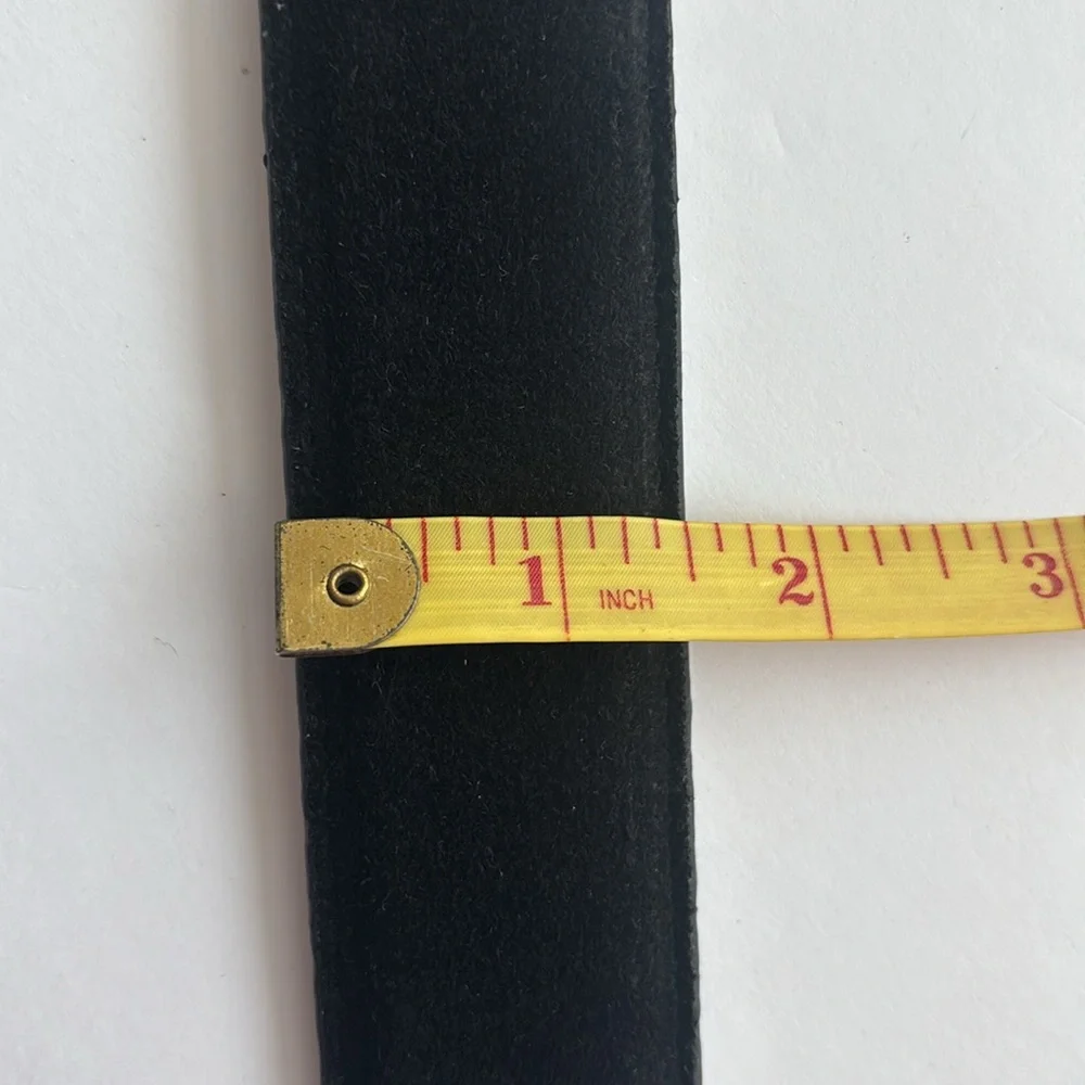 HEVIAS Men's Black Suede Genuine Leather 32 Belt